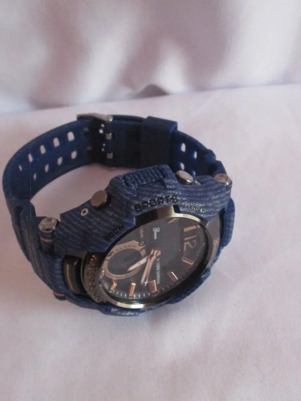 Genoa Japanese Movement Blue Multi-Function Watch with Silicon Strap (6.50-8.50)